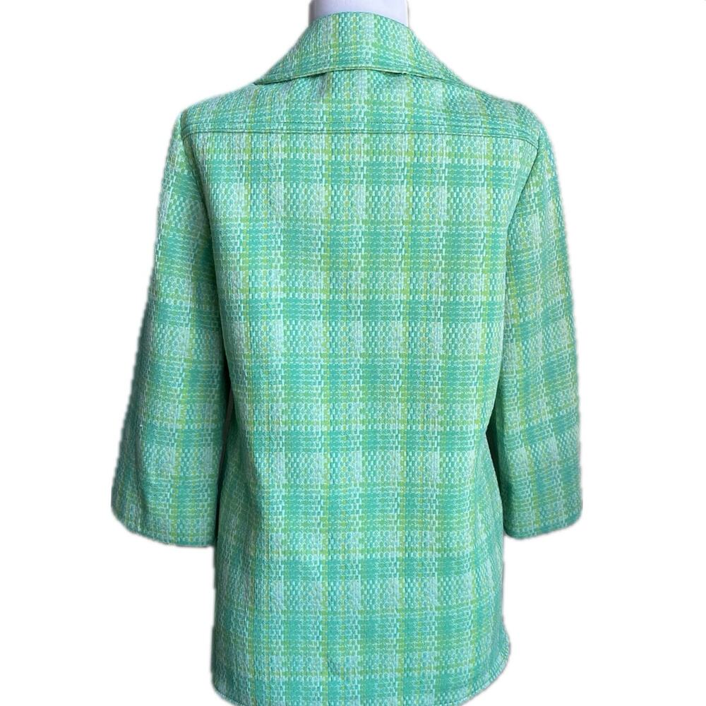 VTG 70s JACK WINTER Plaid Tweed Button Down Shirt Jacket Shacket Womens S / M‎ - Picture 4 of 10